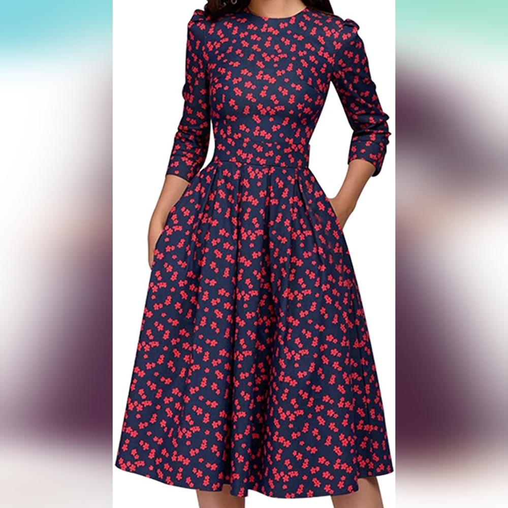 Vintage Midi 3/4 Dress